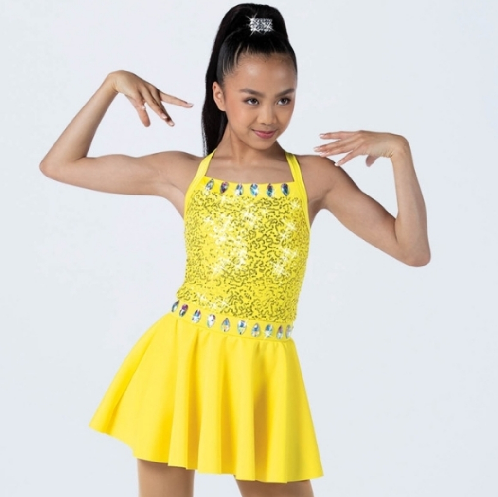 Weissman Yellow Sequin Dance Costume Ny, What's Happenin